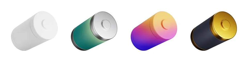 3D battery asset creative power graphics and icons 스톡 일러스트
