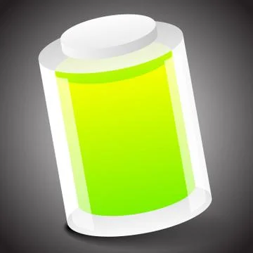 3d battery vector over dark backdrop. Editable. Illustrazione stock