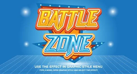 3D Battle Zone text effect editable text Stock Illustration