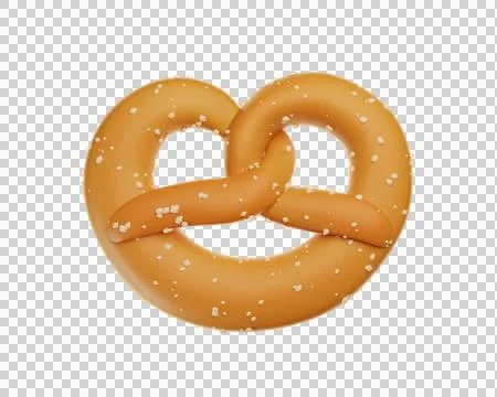 3d Bavarian Pretzel icon Stock Illustration