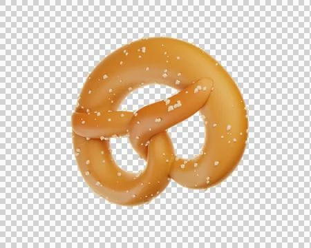 3d Bavarian Pretzel icon Stock Illustration