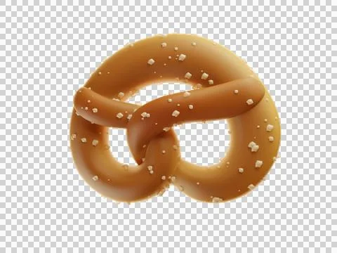 3d Bavarian Pretzel icon Stock Illustration