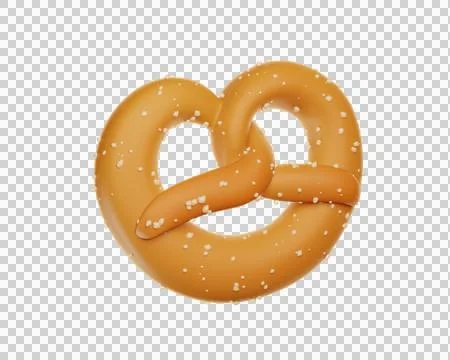 3d Bavarian Pretzel icon Stock Illustration