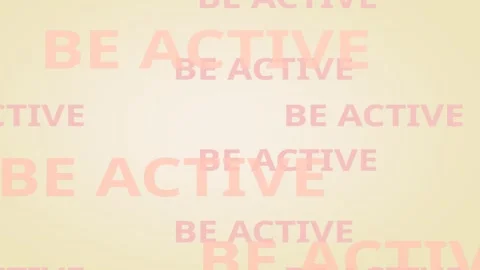 3D Be Active Text on Beige Background Animation Video stock 293608821