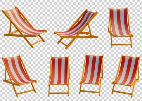 3d beach bench illustration transparent background, 3d rendering Stock Illustration