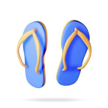 3d Beach Flip Flops Isolated on White. Stock Illustration