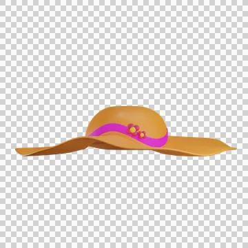 3d Beach hat object with transparent background Stock Illustration