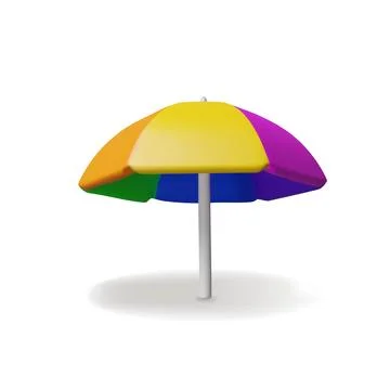 3d beach umbrella. Stock Illustration