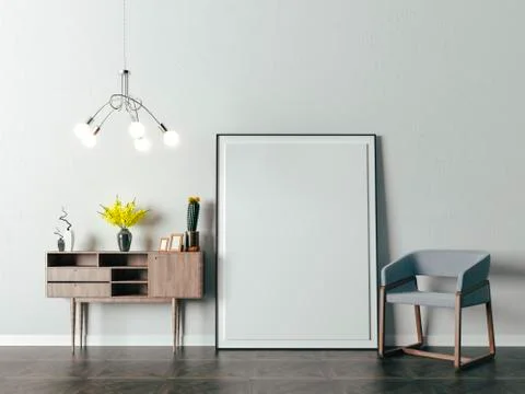 3d beautiful interior render Stock Illustration