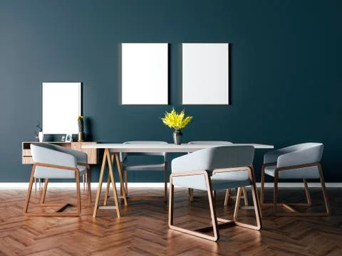 3d beautiful interior render Stock Illustration