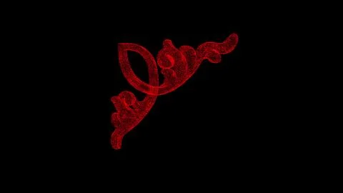 3D beautiful pattern on black background. Object dissolved red flickering par Illustrazione stock