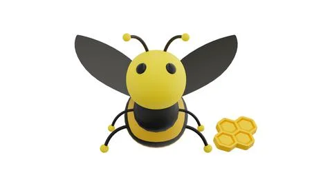 3D bee Stock Illustration
