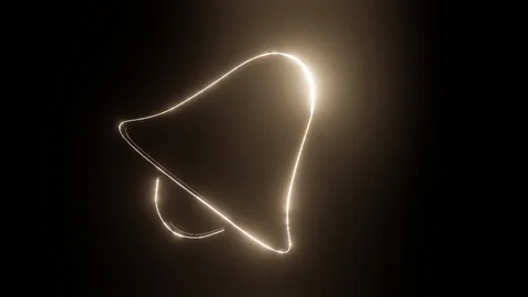 3D bell rings on black background Stock Footage 110623276