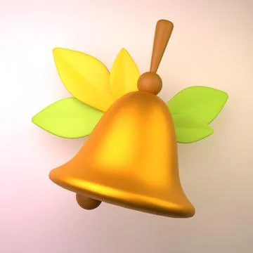 3d bells icon 3d rendering Stock Illustration