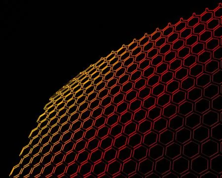 3d bent open wire mesh on black Stock Illustration