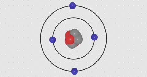 3D Beryllium (Be; Z=4) Atom Bohr Model with Subshell Electron Orbits,Nucleus Stock Footage 333215893