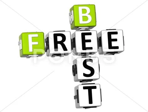 3d best free crossword Stock Illustration