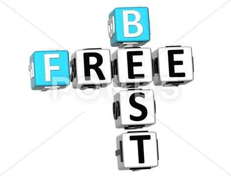 3d best free crossword Stock Illustration