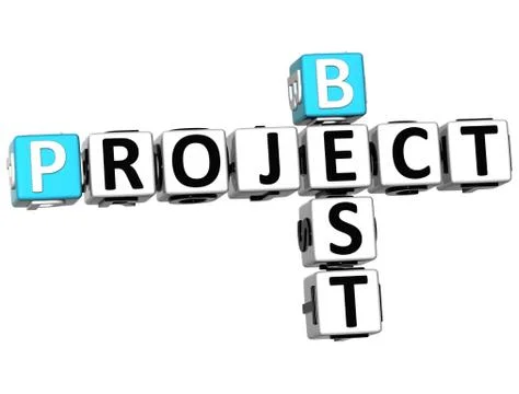 3d best project crossword Stock Illustration
