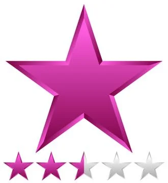 3d beveled star with rating. Vector Illustration. Stock Illustration