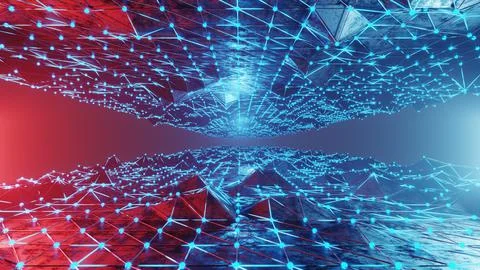 3d bg data flow concept, sci-fi background digital space Stock Illustration