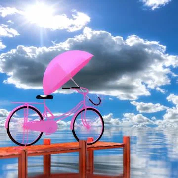 3d bicycle. Illustrazione stock