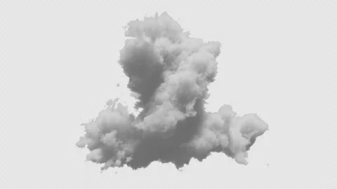 3D big cloud with alpha channel and looping animation Stock Footage 288624954