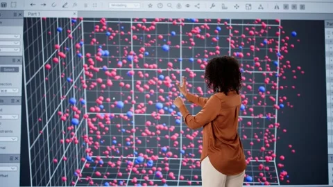 3D Big Data Analytics In Cloud Stock Footage 304184159