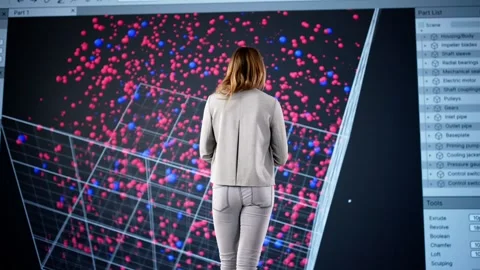 3D Big Data Analytics In Cloud Stock Footage 308176184