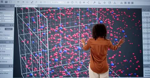 3D Big Data Analytics In Cloud Stock Photos