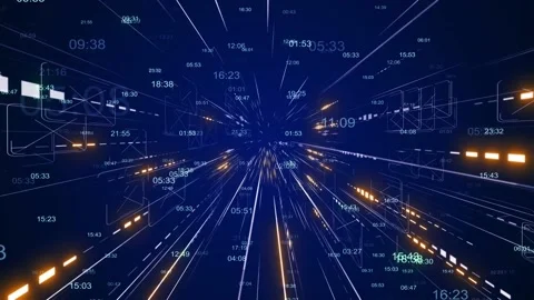 3D Big Data Digital tunnel square with futuristic matrix. Stock Footage 201230324