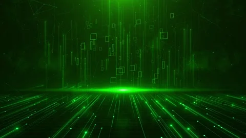 3D Big Data futuristic matrix Digital tunnel digital cyberspace flare light Stock Footage 312023054