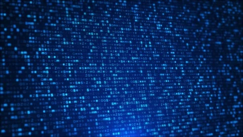 3D Big Data Matrix Code Digital Digital tunnel square with futuristic matrix. Stock Footage 311807952