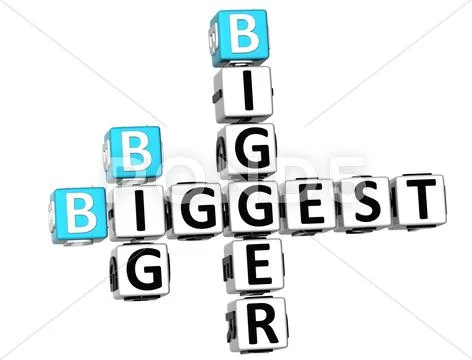 3d biggest bigeer big crossword Stock Illustration