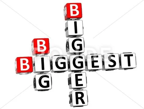 3d biggest bigeer big crossword Stock Illustration