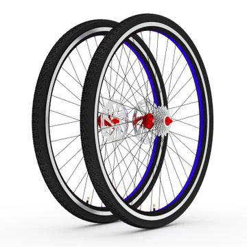 3d bike wheels. Stock Illustration
