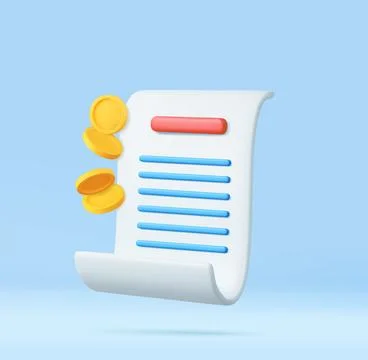 3D bill payment Illustrazione stock