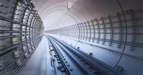 3D BIM model of the metro tunnel 库存影片 131603859