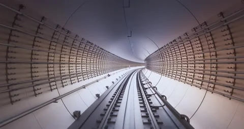 3D BIM model of the metro tunnel 库存影片 131609249