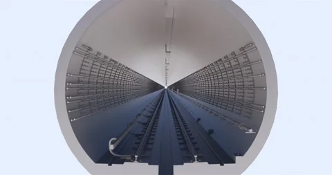 3D BIM model of the metro tunnel Stock Footage 131612911