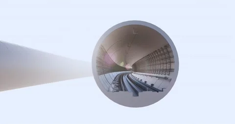 3D BIM model of the metro tunnels 库存影片 131601534