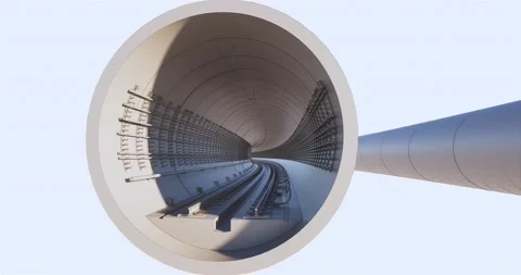 3D BIM model of the metro tunnels 库存影片 131601675