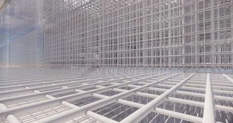 3D BIM model of reinforcement framework of the building 库存影片 141685843