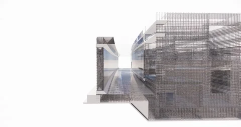 3D BIM model reinforcement framework metro tunnel section with transparent walls 库存影片 141685844