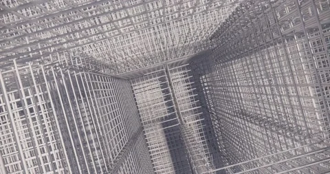 3D BIM model of reinforcement framework of the building 库存影片 141686538