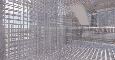 3D BIM model of reinforcement framework of the building 库存影片 141686635