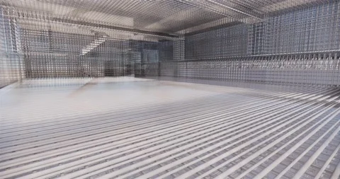 3D BIM model of reinforcement framework of the building 库存影片 141686653