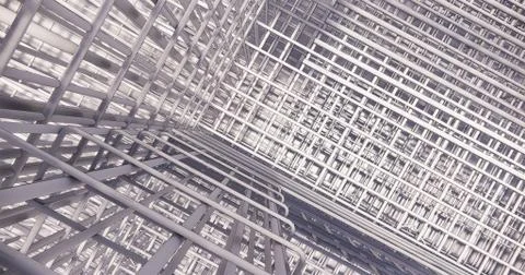 3D BIM model of reinforcement framework of the building Ilustración de archivo