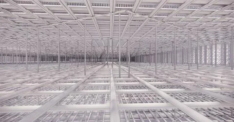 3D BIM model of reinforcement framework of the building Illustrazione stock