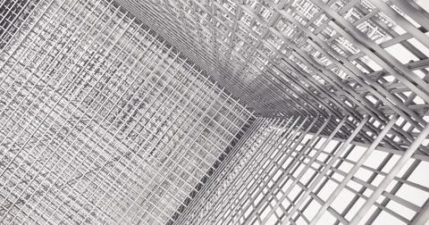 3D BIM model of reinforcement framework of the building Illustrazione stock